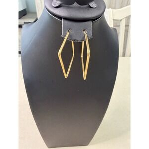 Stainless Steel Gold Square Hoop Earrings Geometric Minimalist Modern Chic Style